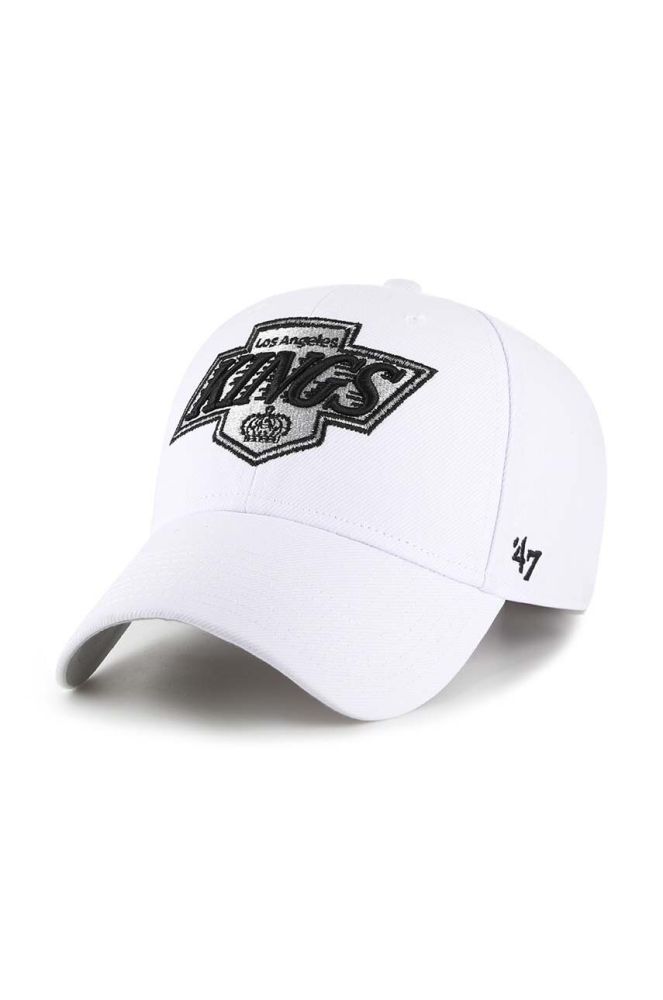 Кепка з домішкою вовни 47brand NHL Los Angeles Kings Vintage колір білий з аплікацією