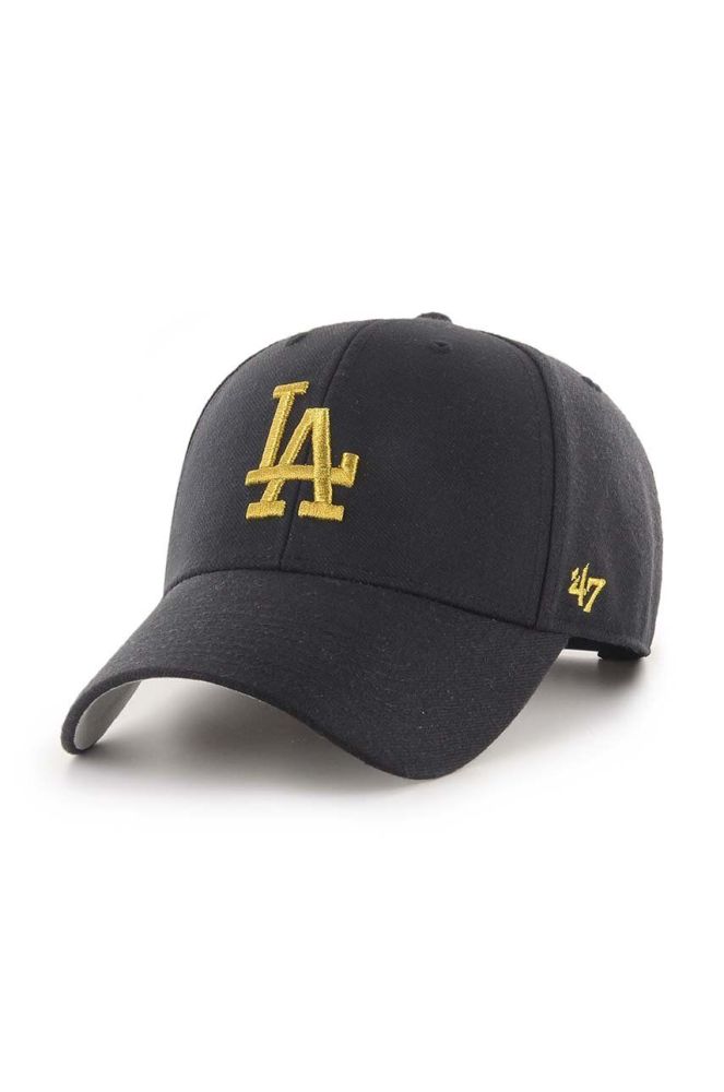 Кепка з домішкою вовни 47brand MLB Los Angeles Dodgers колір чорний з аплікацією (3452990)