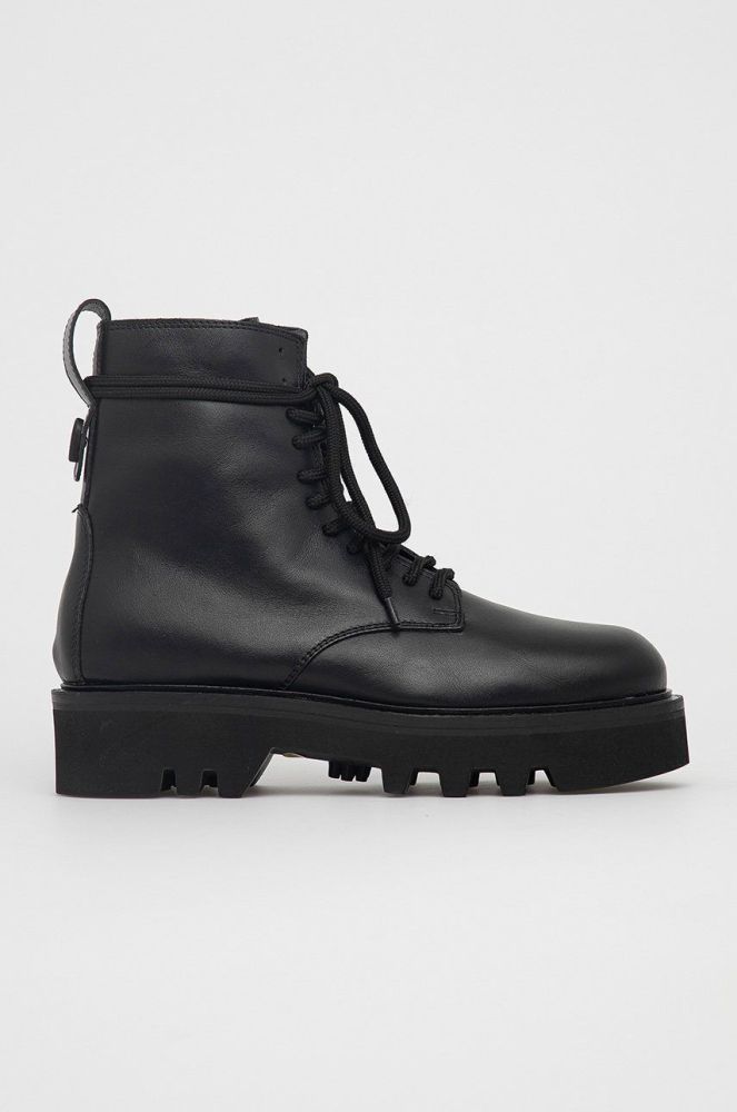 Черевики Furla Rita Army Boot Rita Army жіночі колір чорний на плоскому ходу YE79FRI WU0000 O6000