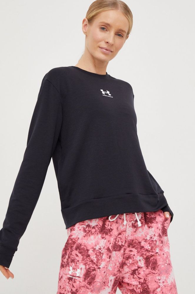Тренувальна кофта Under Armour Rival жіноча колір чорний однотонна