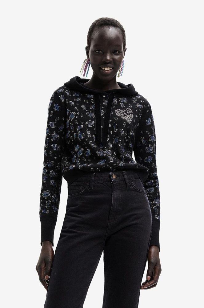 Кофта Desigual жіночий колір чорний