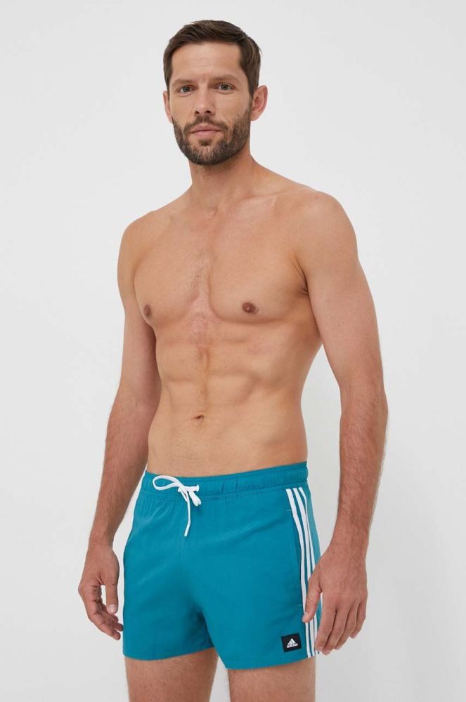 Купальні шорти adidas Performance 3-Stripes CLX колір бірюзовий