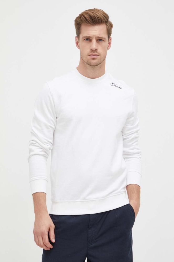 Кофта Guess чоловіча колір білий з аплікацією (3496273)