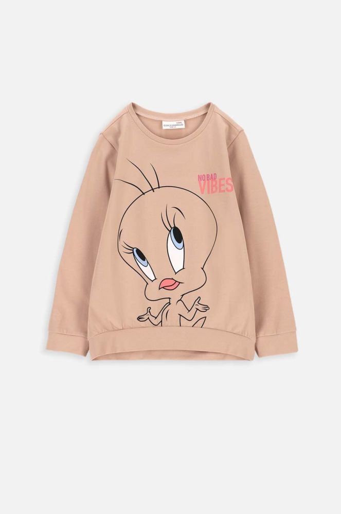 Дитячий лонгслів Coccodrillo x Disney колір бежевий