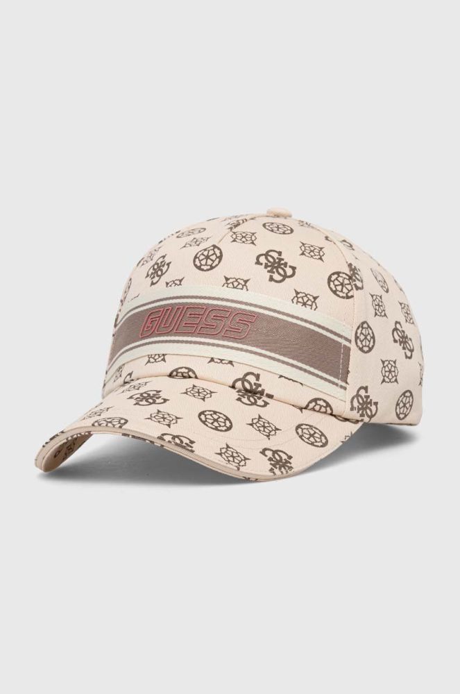 Кепка Guess колір бежевий візерунок (3489295)