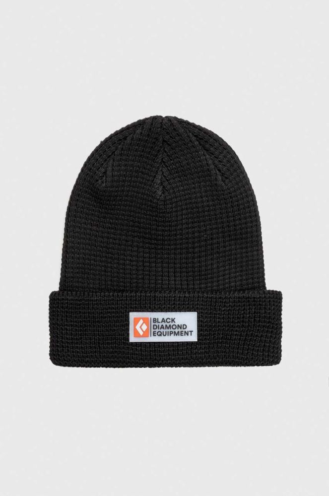 Шапка Black Diamond колір чорний з товстого трикотажу