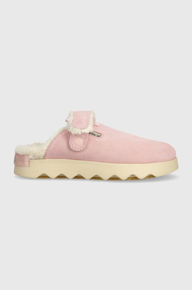 Замшеві тапочки Sorel VIIBE CLOG SUEDE COZY колір рожевий 2048521