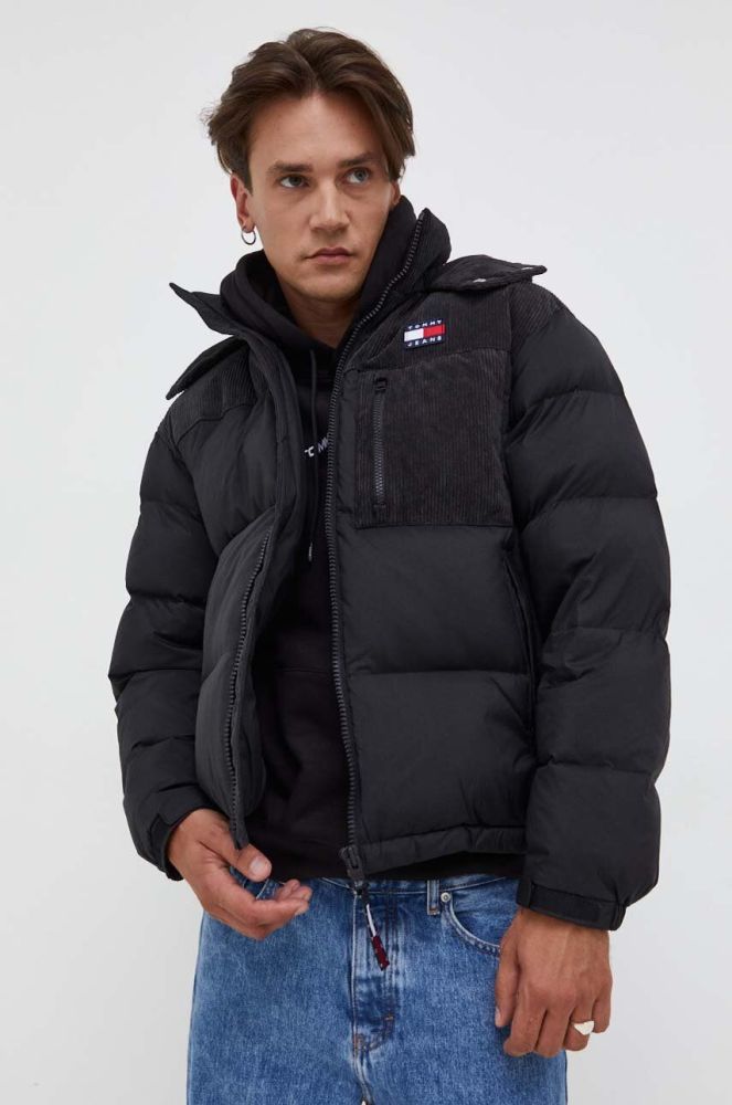Пухова куртка Tommy Jeans чоловіча колір чорний зимова (3541832)