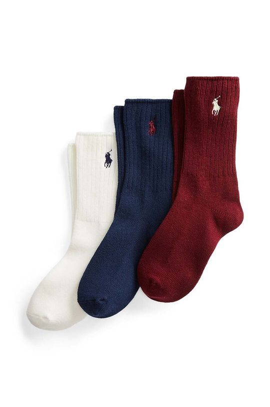 Дитячі шкарпетки Polo Ralph Lauren 3-pack колір бордовий (3650941)