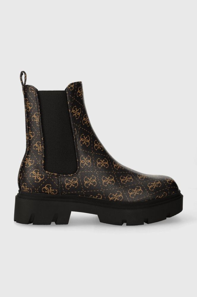 Черевики Guess REYON жіночі колір коричневий на плоскому ходу FL8REN FAL10