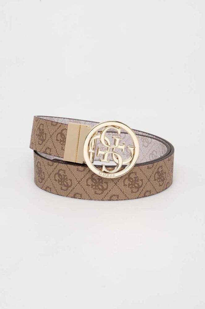 Двосторонній ремінь Guess жіночий колір бежевий (3290720)