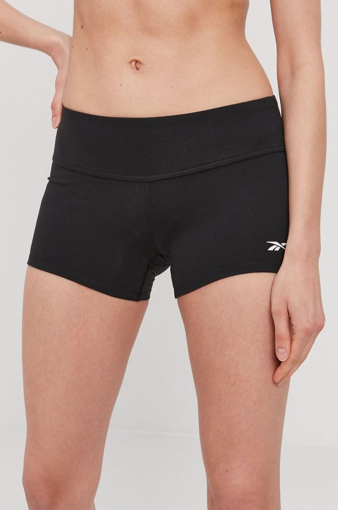 Шорти Reebok GJ5671 жіночі колір чорний гладкі