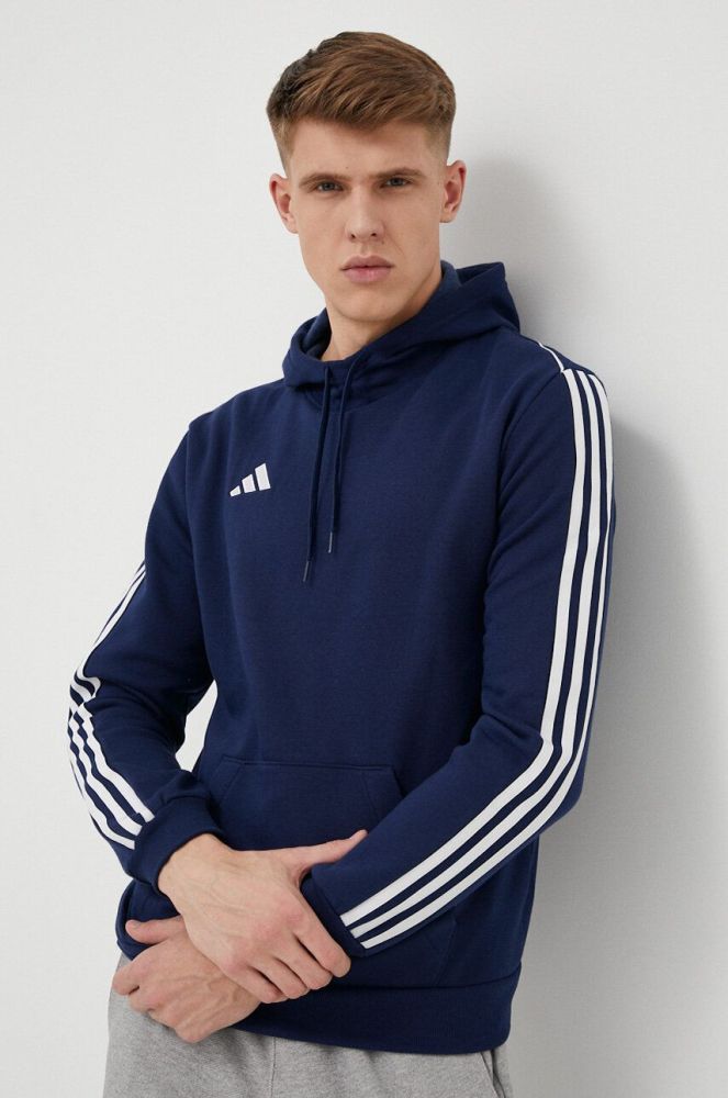 Кофта adidas Performance Tiro 23 League колір синій з капюшоном з аплікацією