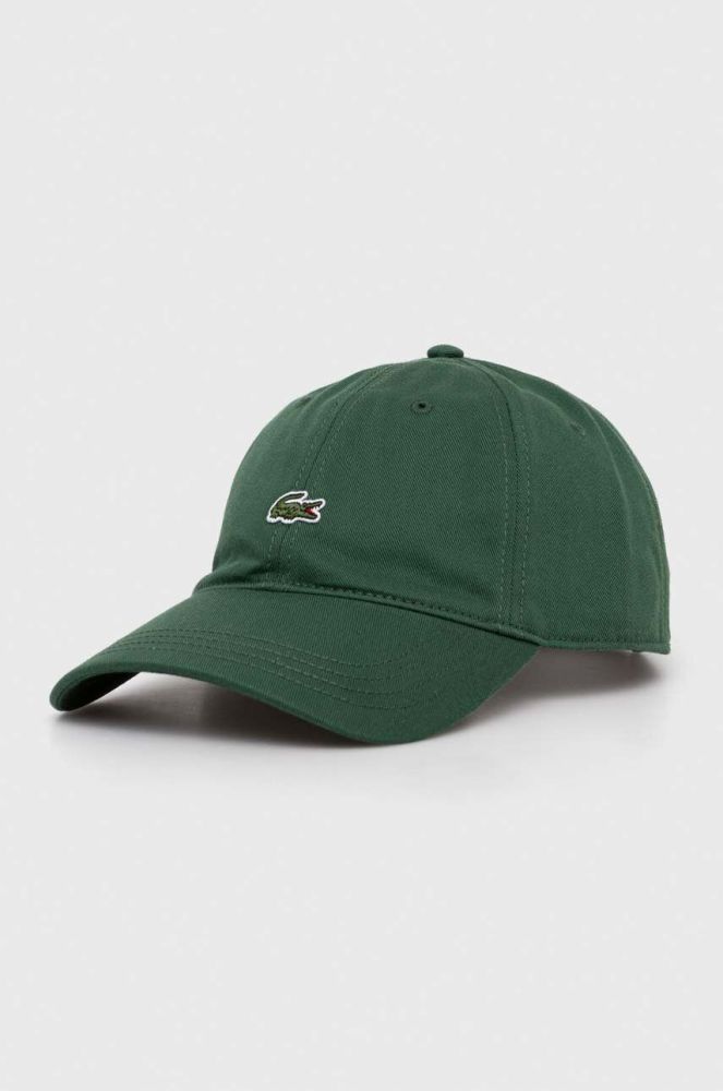 Бавовняна бейсболка Lacoste колір зелений з аплікацією RK0491-031