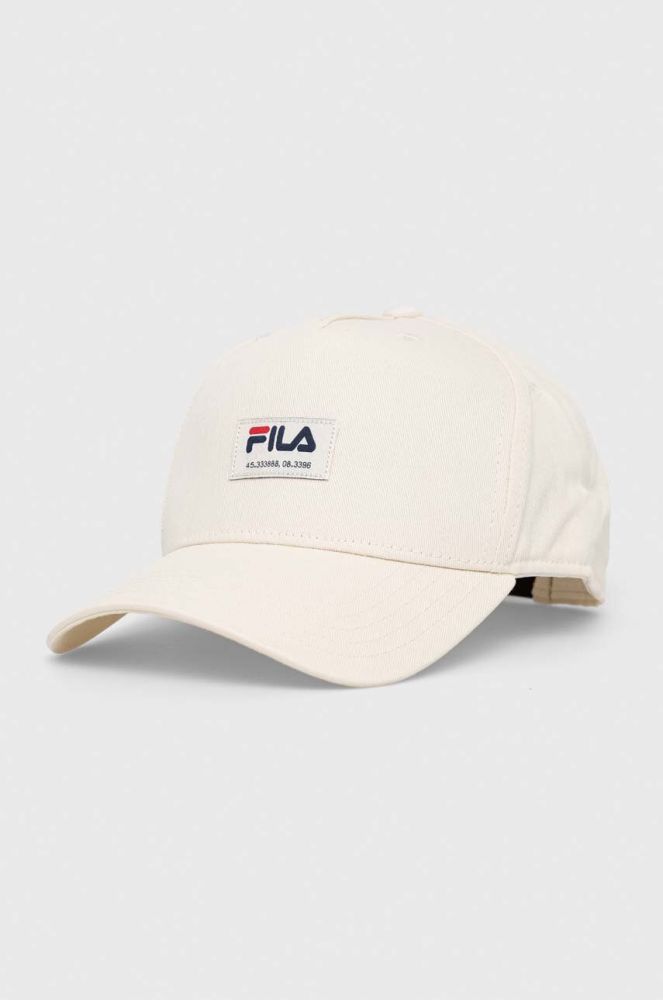 Бавовняна бейсболка Fila колір бежевий з аплікацією (3013480)