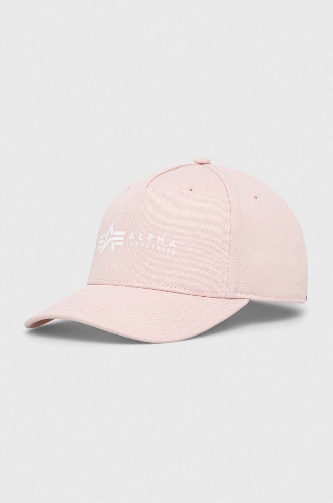 Бавовняна кепка Alpha Industries колір помаранчевий з принтом 126912.640-PalePeach