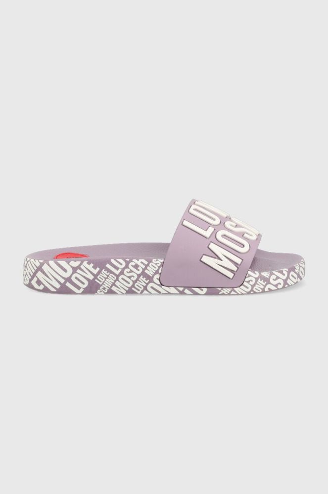 Шльопанці Love Moschino жіночі колір фіолетовий JA28112G0GI17651