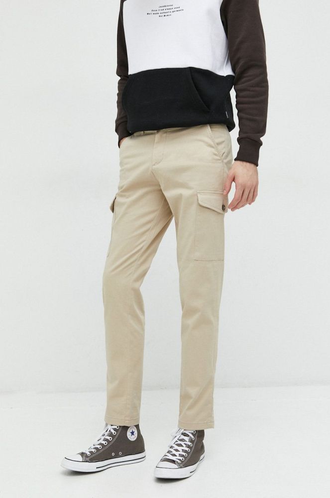 Штани Jack & Jones JPSTOLLIE чоловічі колір бежевий прямі 12224001