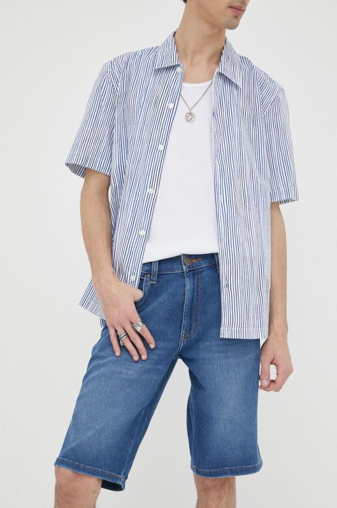 Джинсові шорти Wrangler чоловічі колір блакитний (3177877)