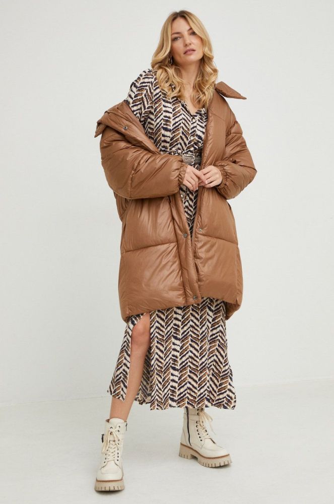 Куртка Answear Lab жіноча колір бежевий зимова oversize (2734115)
